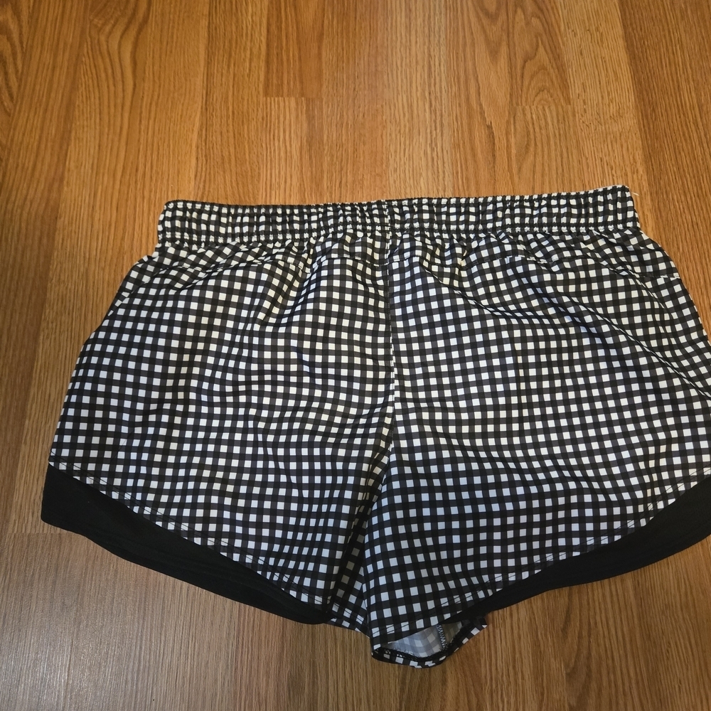 Avia Women's Athletic Shorts - Black and White Checkered - Picture 4 of 6